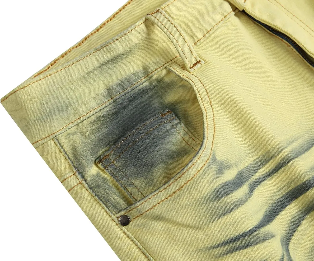 Men's Slim-fit Stretch Denim Jeans Featuring a Ripped Stretch Regular Pants