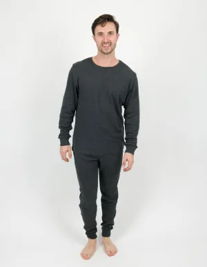 Mens Solid Dark Grey Pajamas