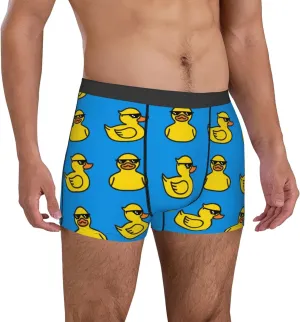 Mens Underwear Boxer Briefs - Cartoon Cute Duck With Glasses_A Breathable Men's Boxer Briefs with Flex Waistband
