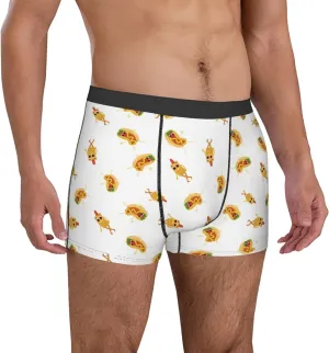 Mens Underwear Boxer Briefs - Funny Cartoon Hot Dog Print Breathable Men's Boxer Briefs with Flex Waistband