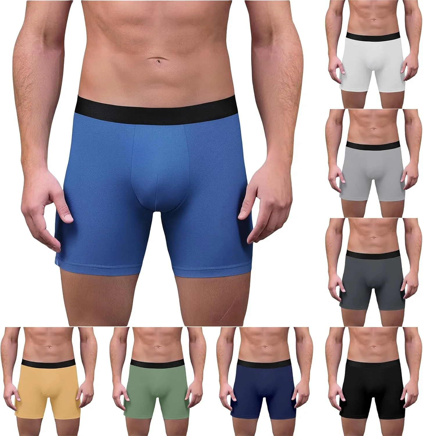 Men's Underwear Boxer Briefs Moisture Wicking & Breathable Boxers for Men