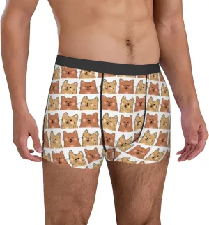Mens Underwear Boxer Briefs - Sassy Cute Cartoon Cat Breathable Men's Boxer Briefs with Flex Waistband