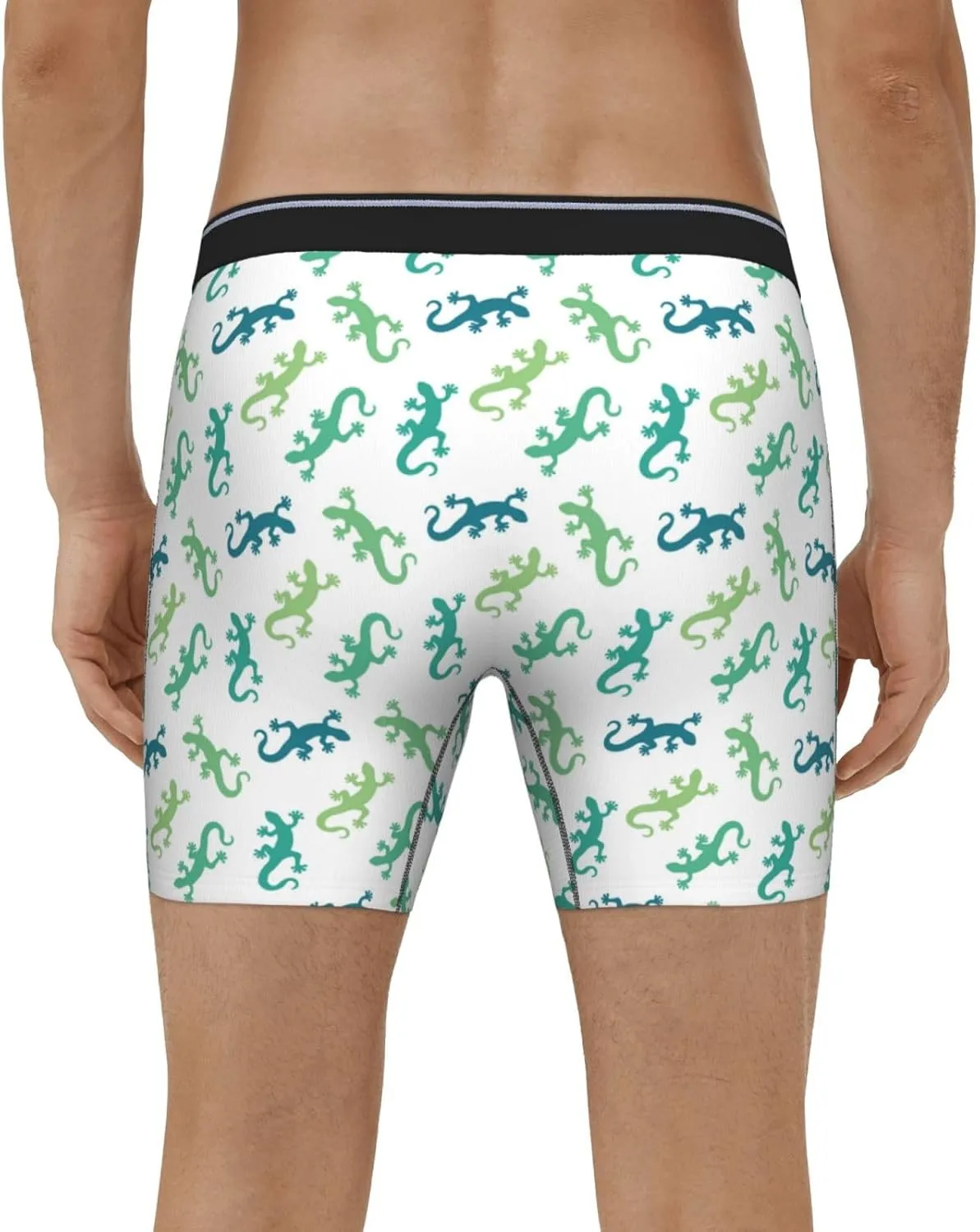 Mens Underwear Boxer Briefs - Soft Breathable Cartoon Cute Lizard Gecko_B Men Underwear Boxer Briefs