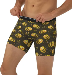 Mens Underwear Boxer Briefs - Soft Breathable Cute Cartoon Bees Men Underwear Boxer Briefs