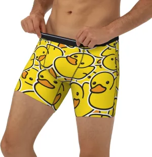 Mens Underwear Boxer Briefs - Soft Breathable Ducky Cartoon Animal Yellow Men Underwear Boxer Briefs