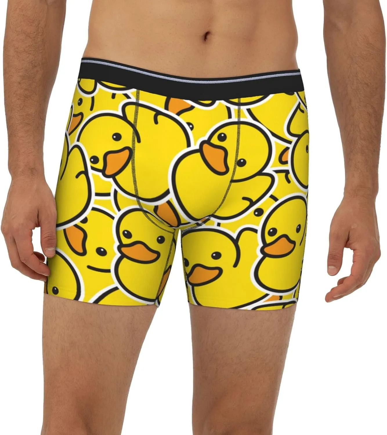 Mens Underwear Boxer Briefs - Soft Breathable Ducky Cartoon Animal Yellow Men Underwear Boxer Briefs