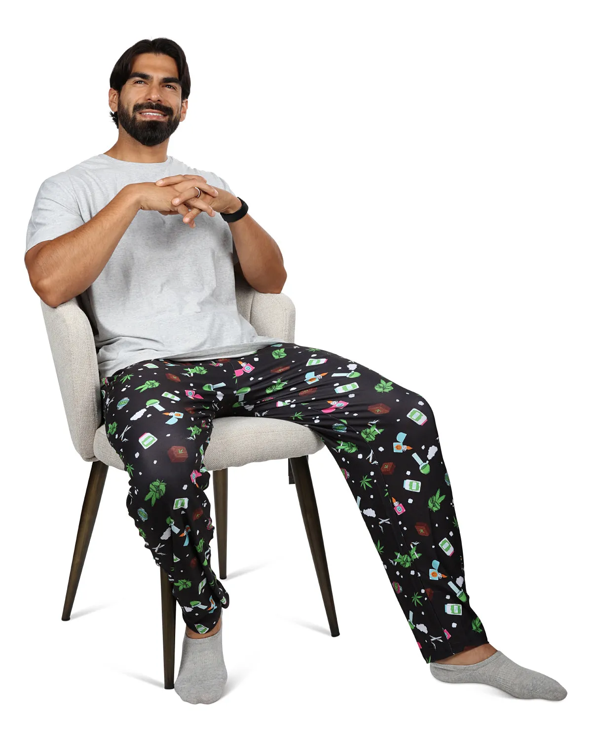Men's Weed Two Piece PJ Set in a Bag