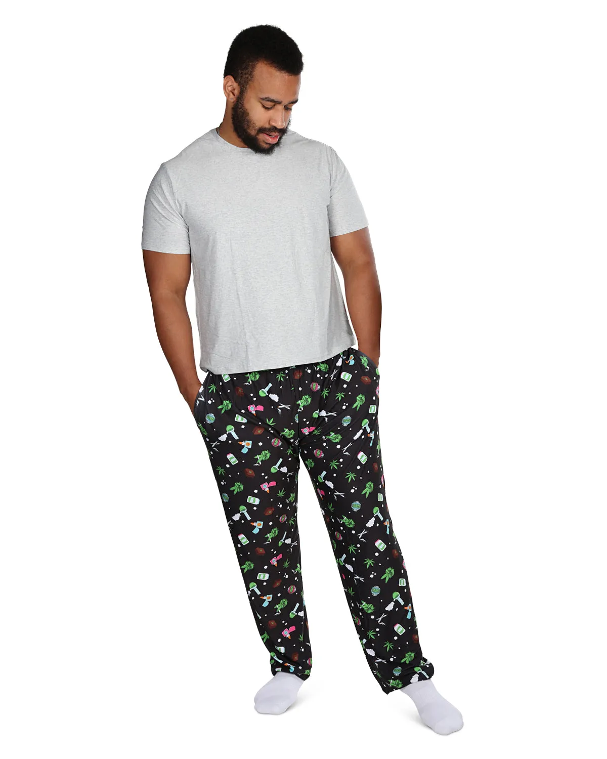 Men's Weed Two Piece PJ Set in a Bag