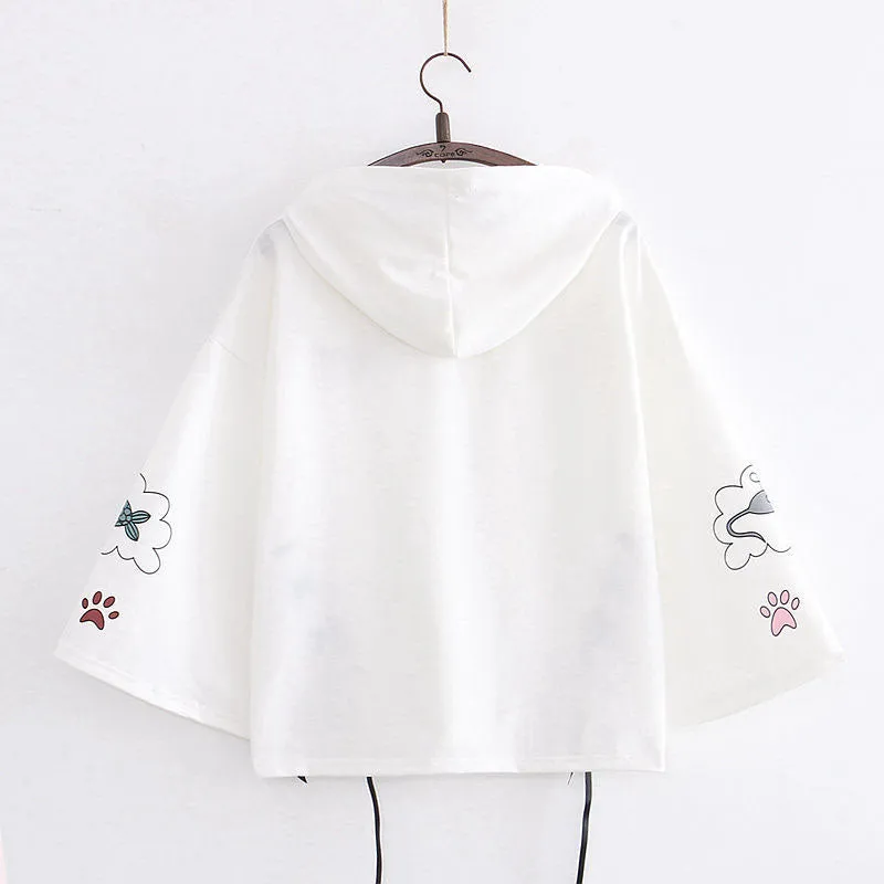 Meow Magic: Kawaii Cartoon Kitty Sweatshirt Hoodie - Unleash Your Inner Cuteness! 🐾👚