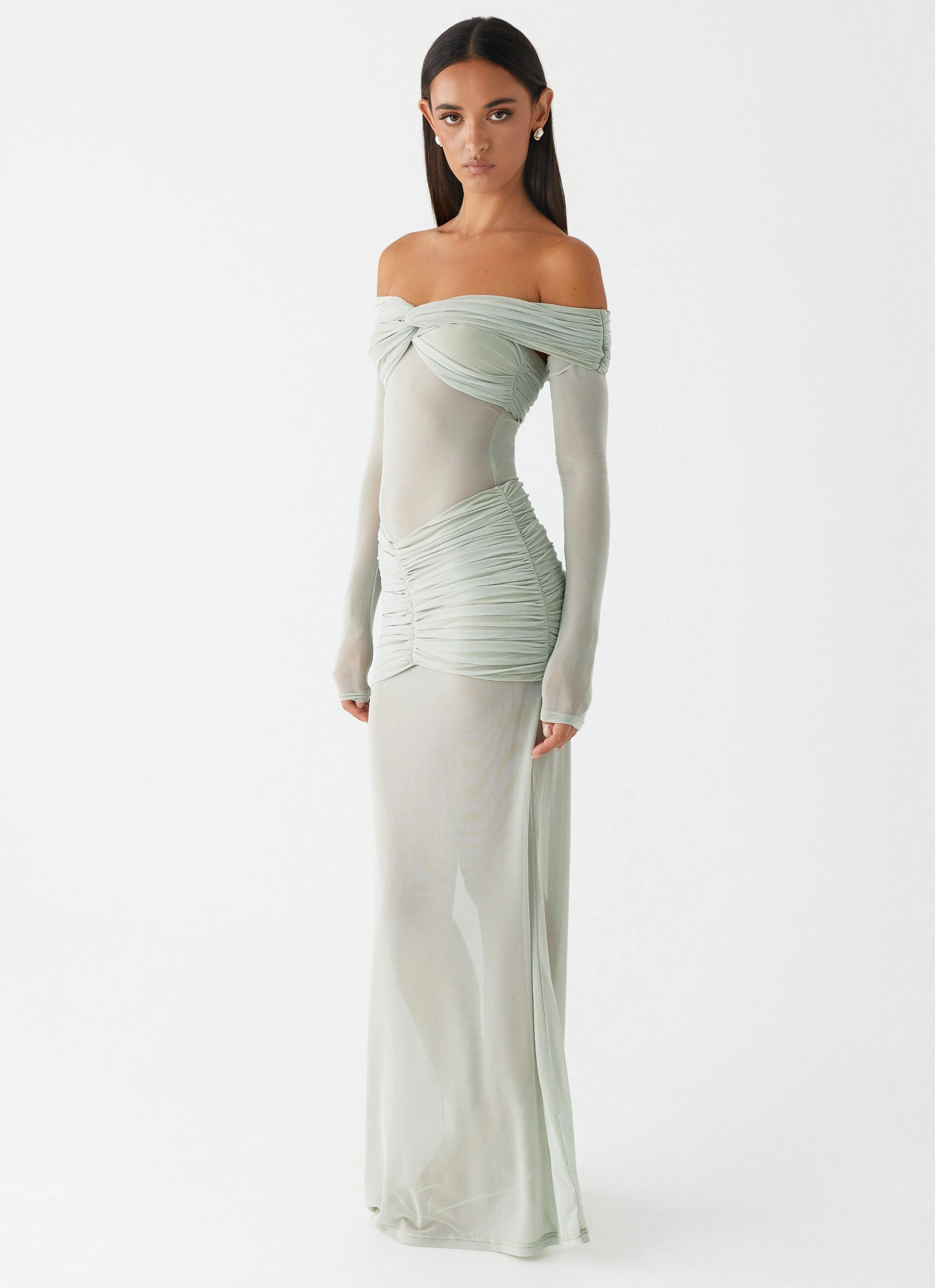 Mercy Maxi Dress - Sage Sheer Overlay