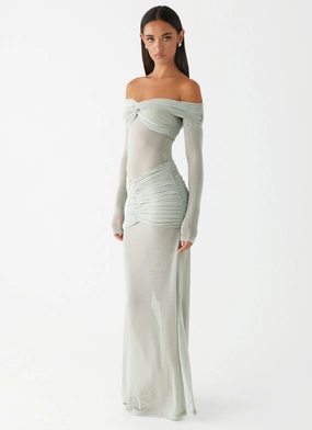 Mercy Maxi Dress - Sage Sheer Overlay