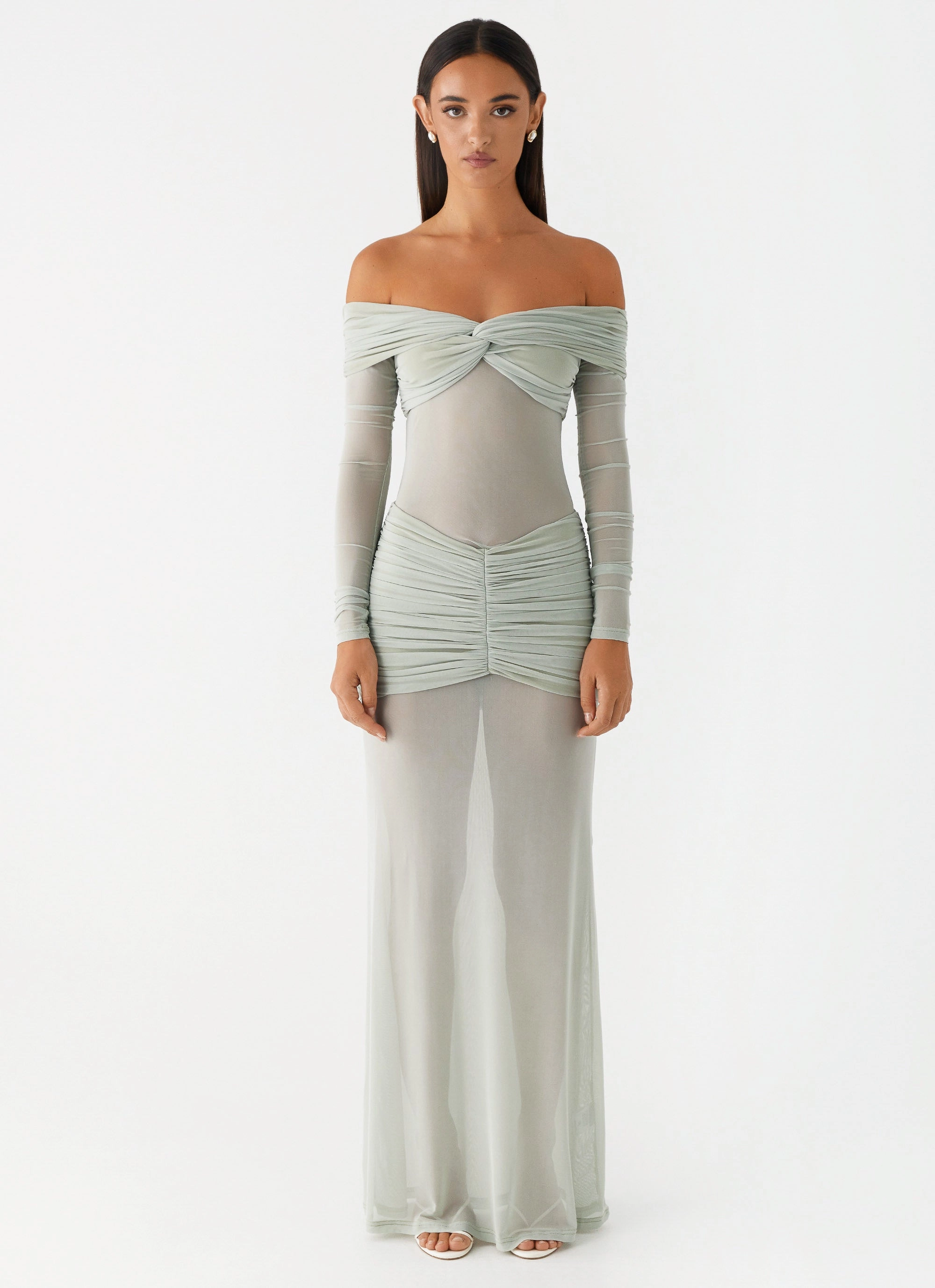 Mercy Maxi Dress - Sage Fluid Fabric Simple Form