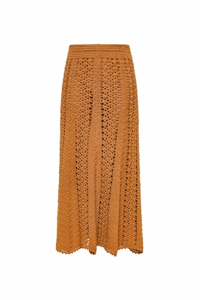 Merinos Crochet Skirt Animal Print A Line Silhouette