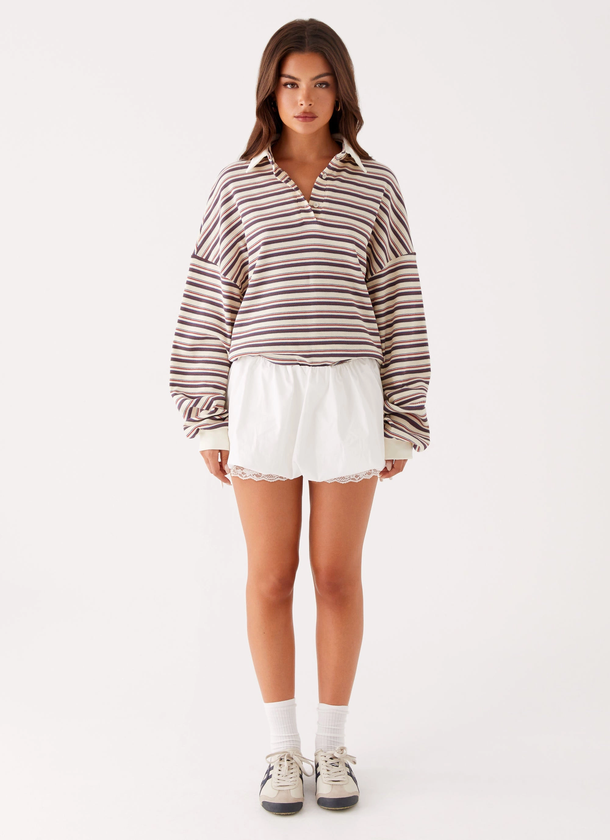 Red Carpet Look Clean Aesthetic All Mine Bubble Skort - White