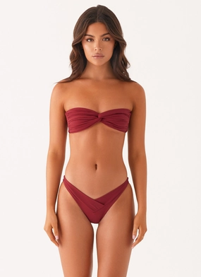 Delta Bikini Bottoms - Mulberry Tropical Outfits Eco Friendly Dye