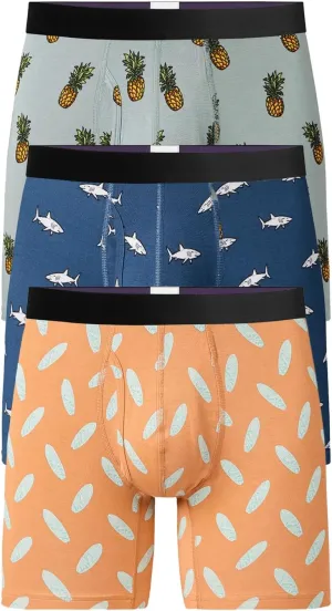 MeUndies  Mens Boxer Briefs with Fly  6 Inseam with Breathable and Comfortable Tencel Micro Modal Fabric  3 Pack - Large