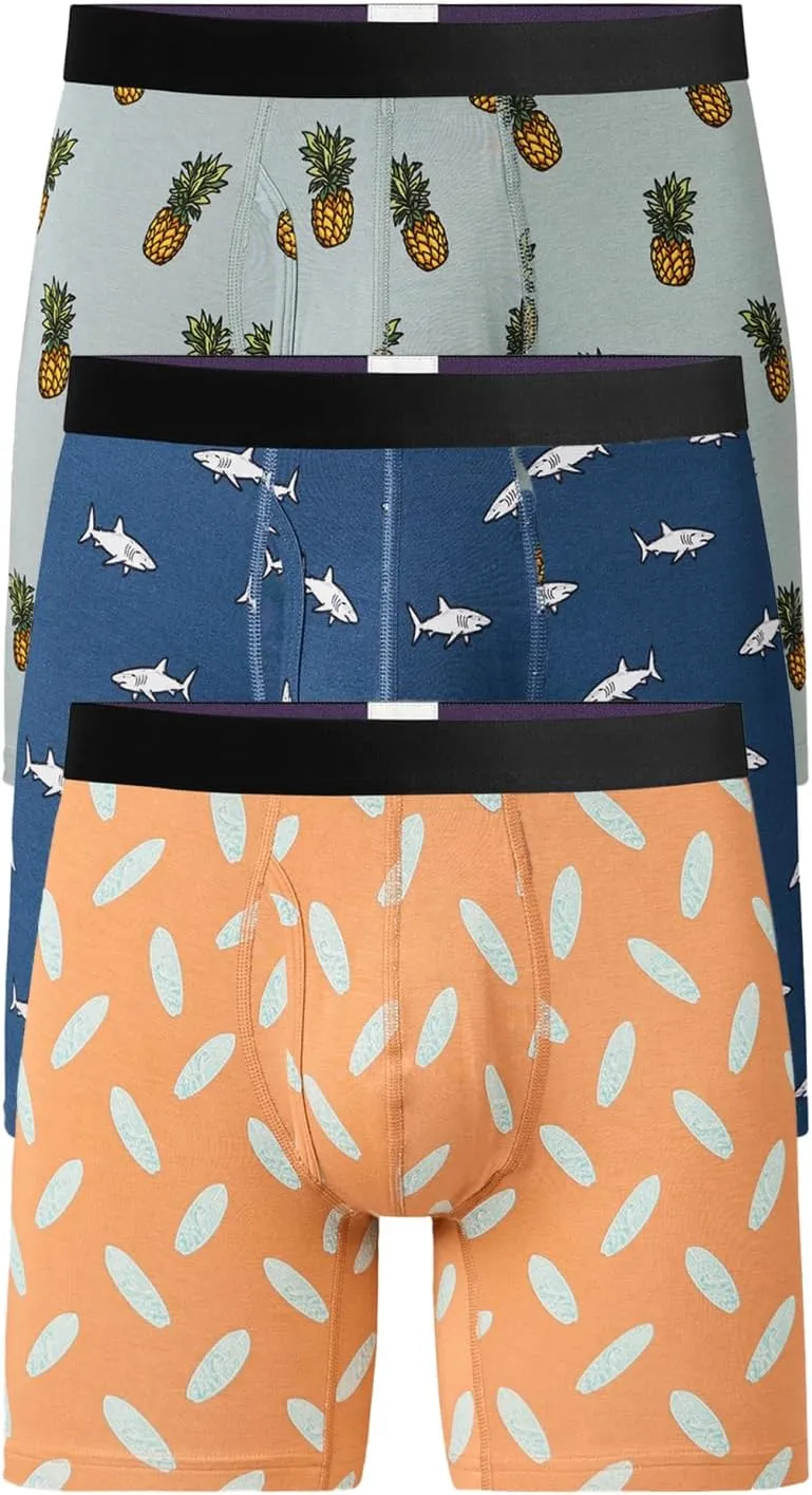 MeUndies  Mens Boxer Briefs with Fly  6 Inseam with Breathable and Comfortable Tencel Micro Modal Fabric  3 Pack - Large