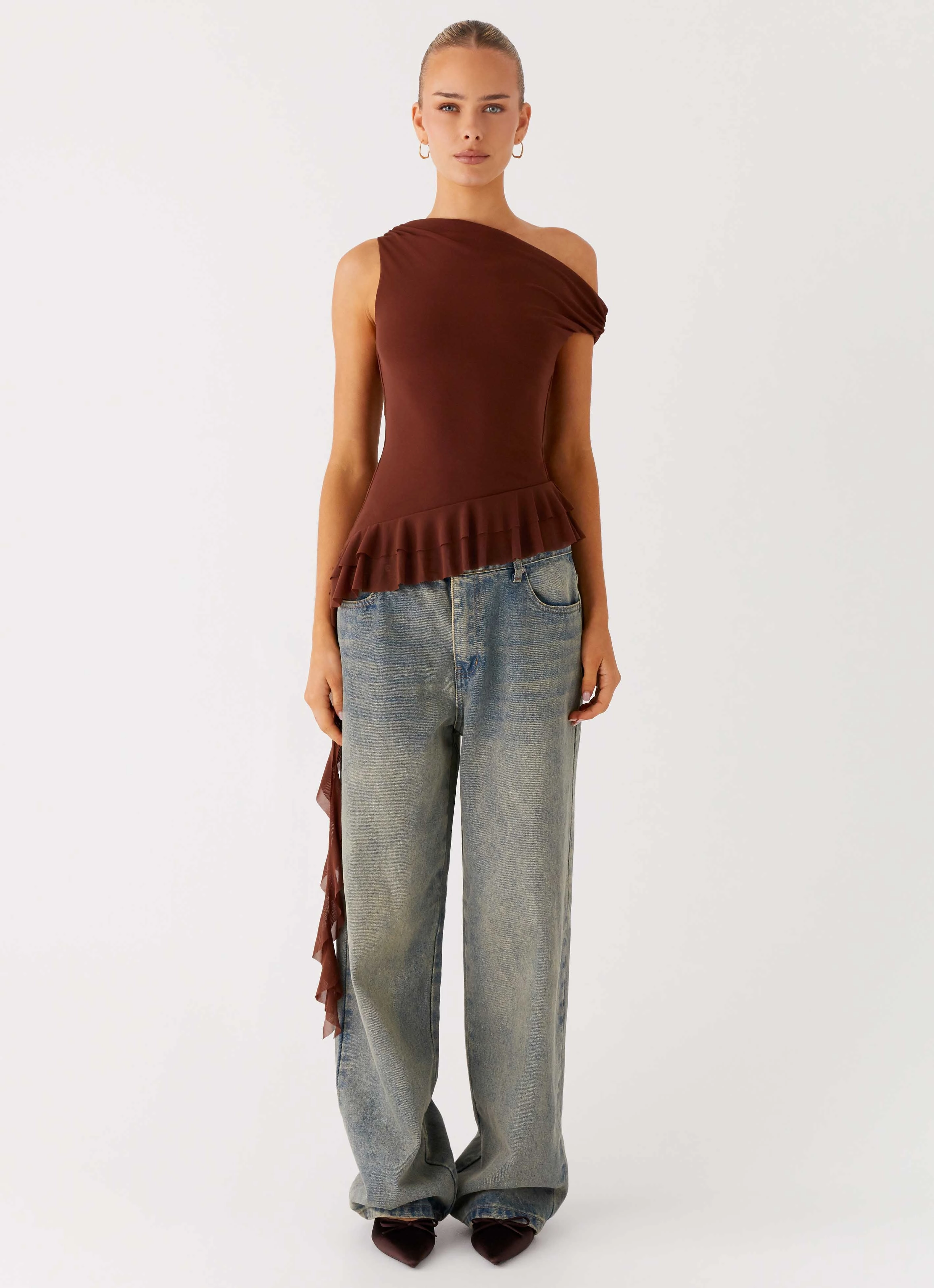 MultiPocket Mica Top - Chocolate