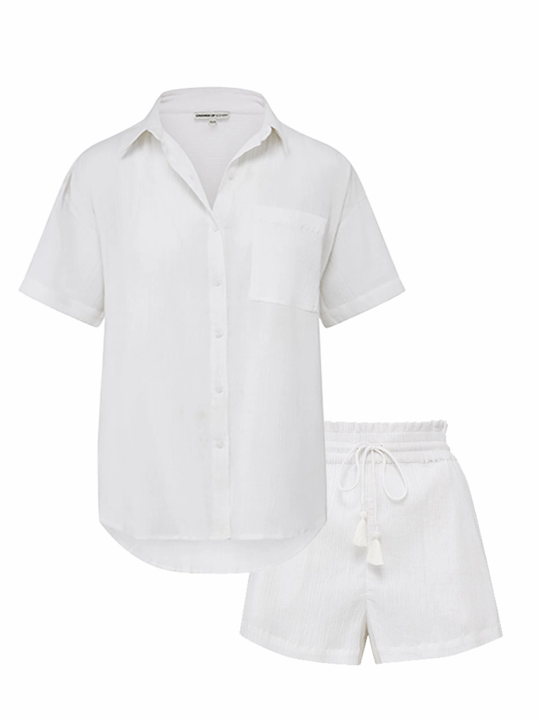 Tapered ankle Michelle Top   Vicki Shorts Set in Fresh White