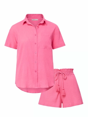 Michelle Top   Vicki Shorts Set in Hibiscus Snag Resistant Fabric