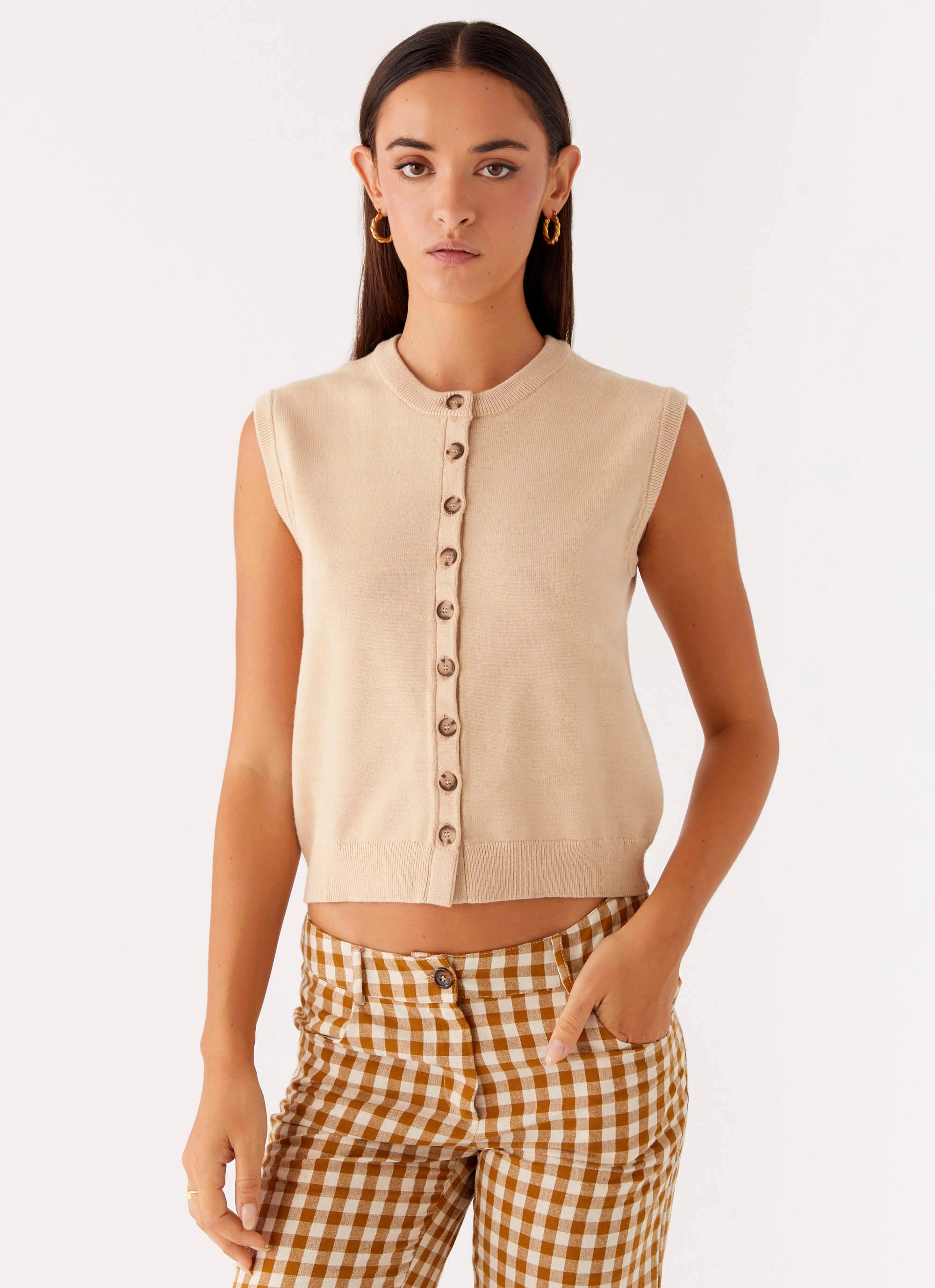Mickey Knit Vest - Cream Ultra Soft Handfeel