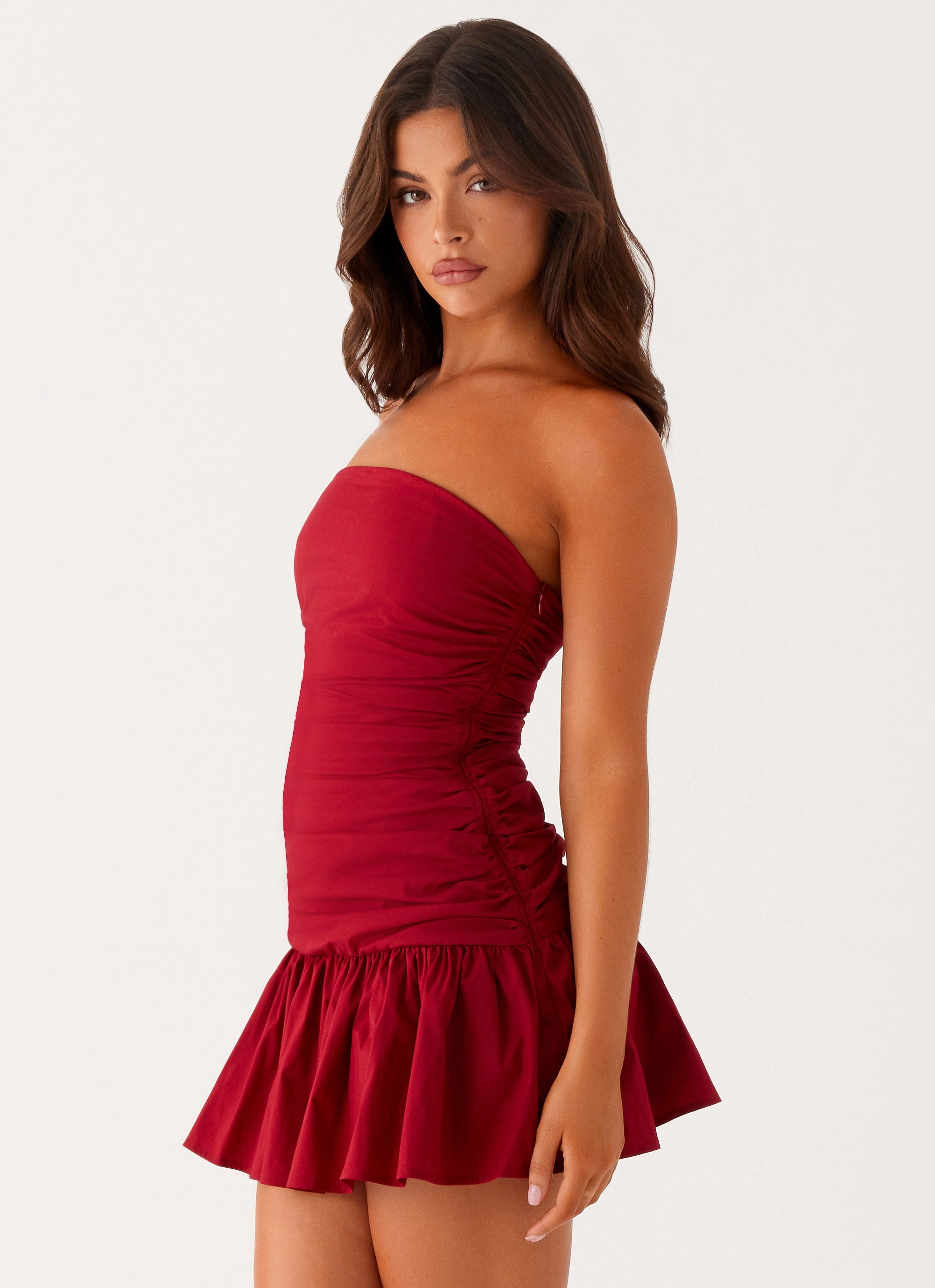 Carmel Mini Dress - Merlot mix and match