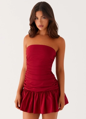 Limited Edition Carmel Mini Dress - Merlot