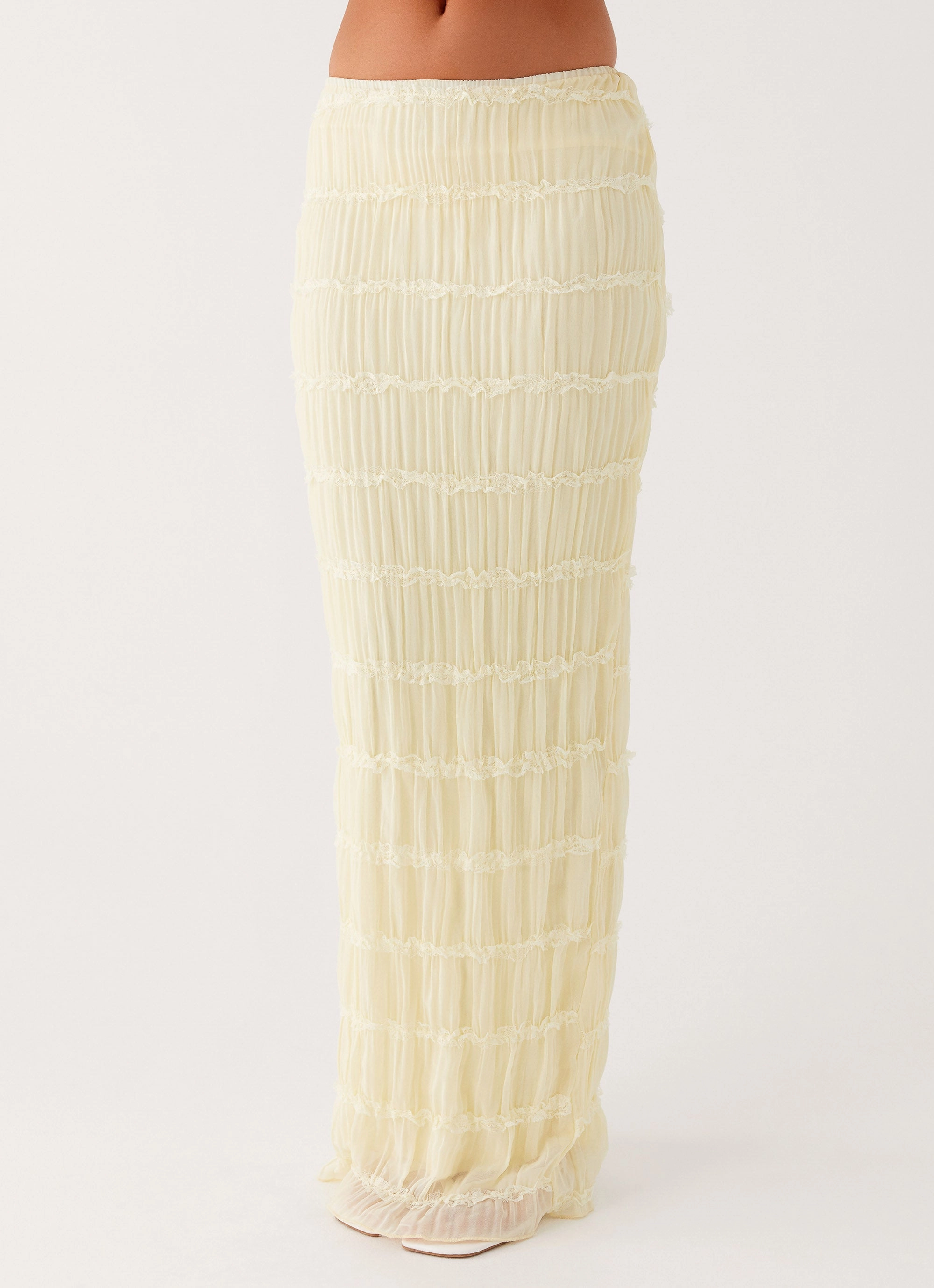 Abrasion resistant Quick Fit Daydreaming Low Rise Maxi Skirt - Yellow