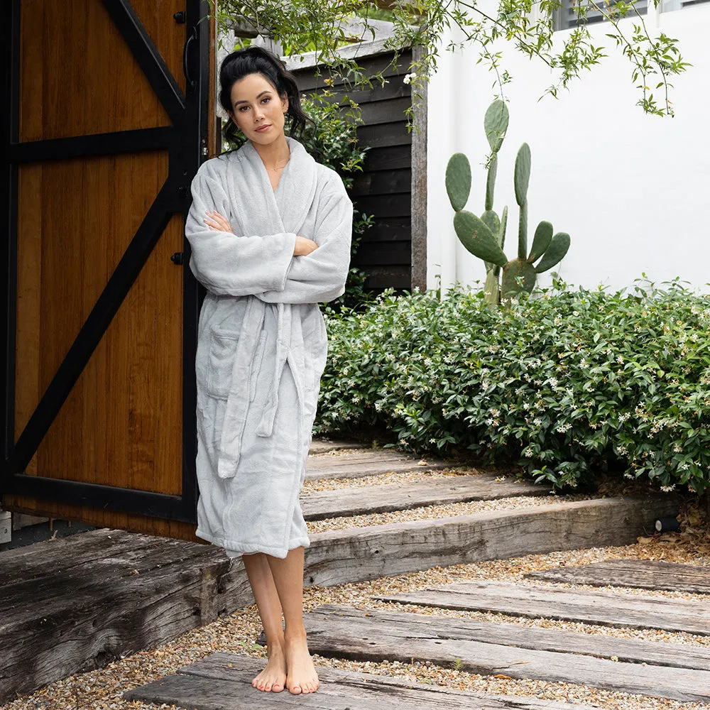 Microplush Bathrobe Silver