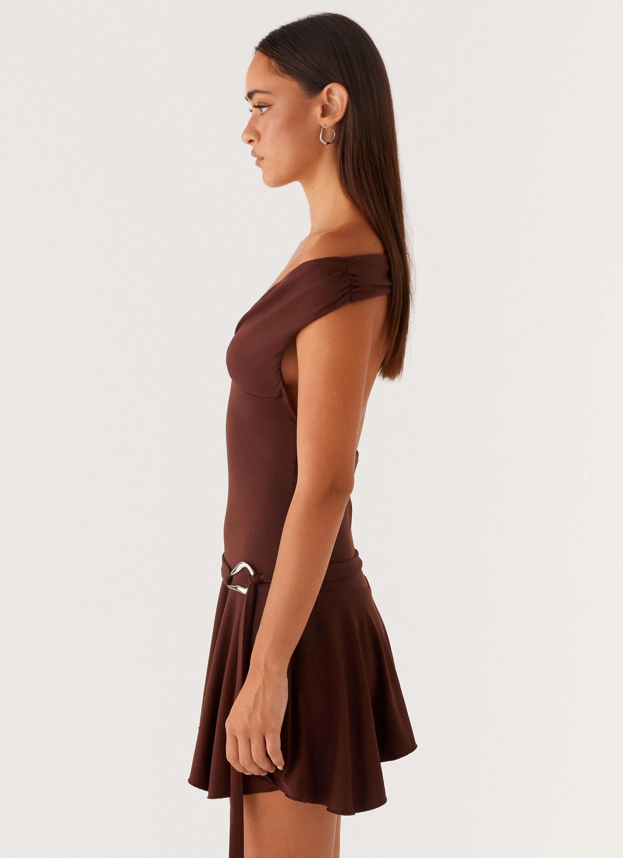 Saffira Mini Dress - Chocolate Fit Choice Dance Practice