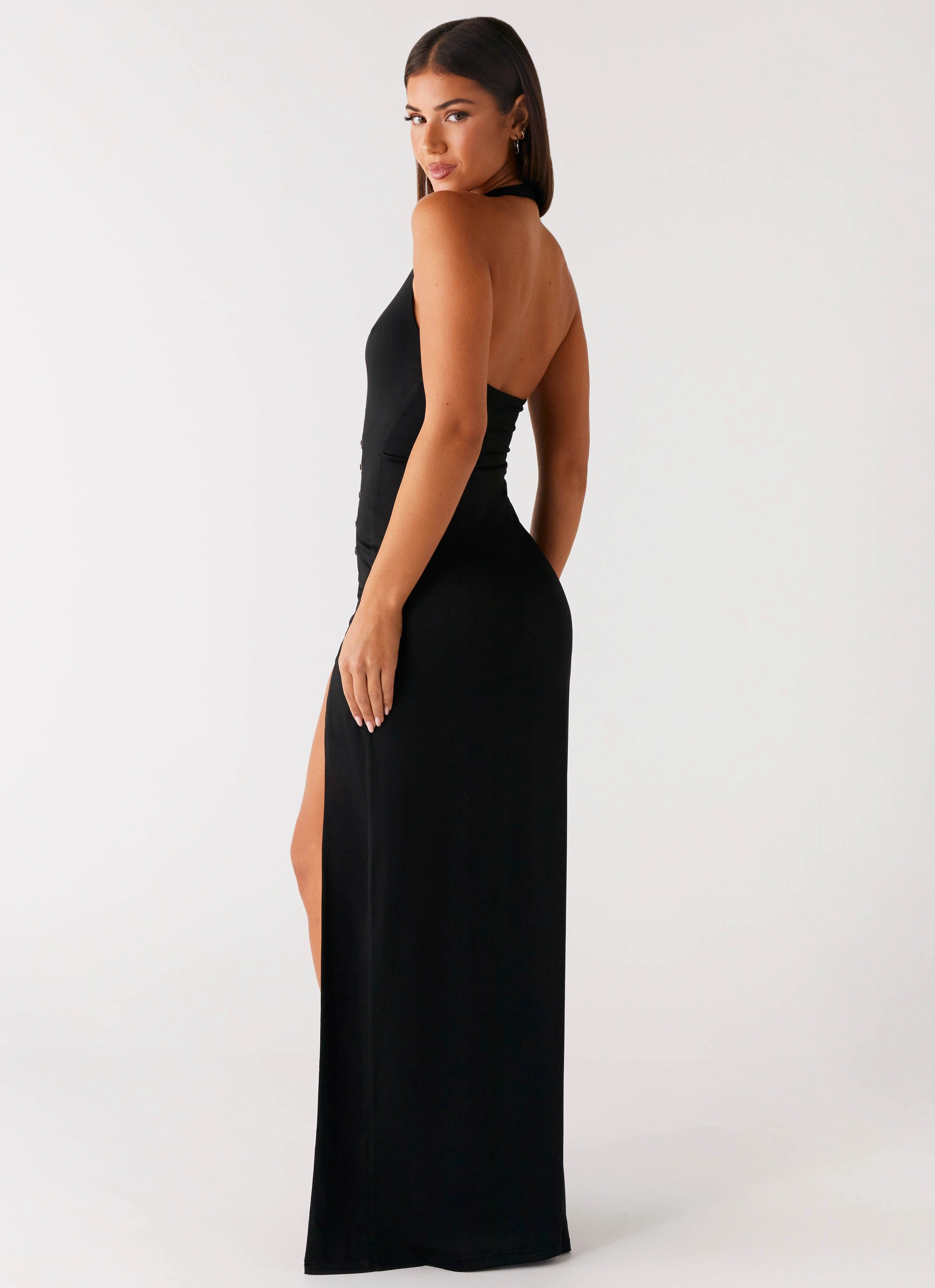 Chill Style Chic Waistband Midnight Dreams Maxi Dress - Black