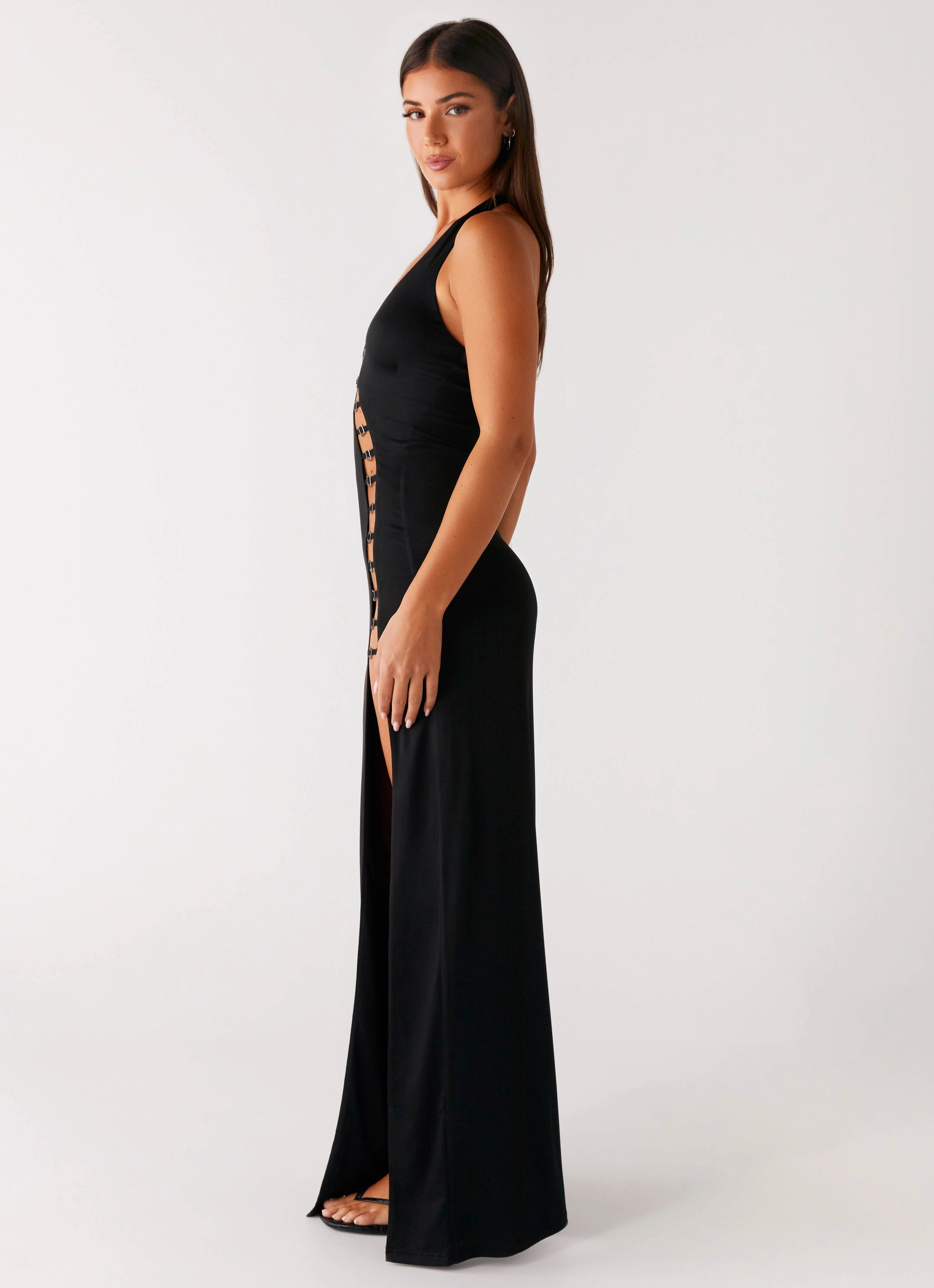 Midnight Dreams Maxi Dress - Black Timeless Waist