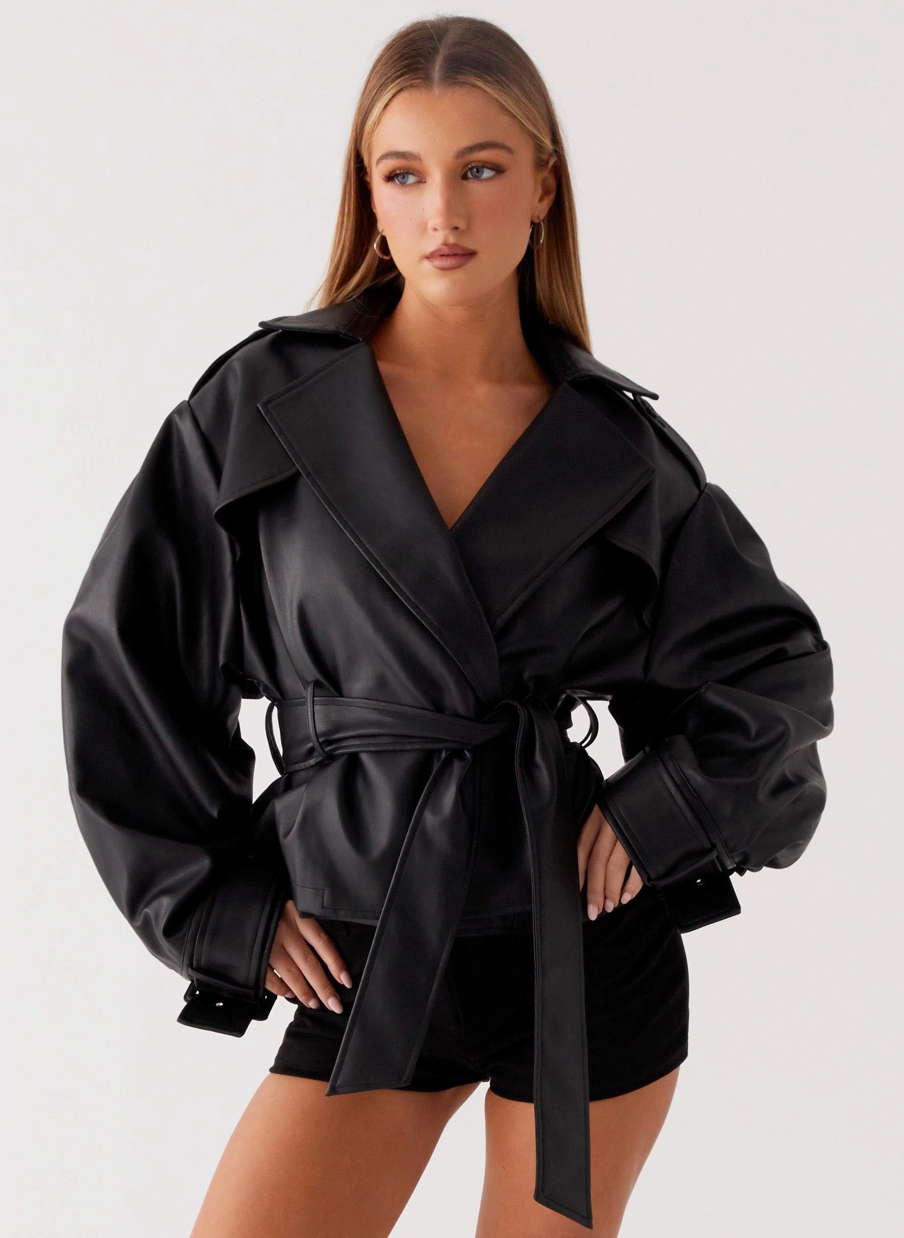 Performance Wear Insulated Wear Midtown Leather Trench - Black
