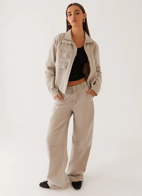Milani Balloon Denim Jeans - Grey Gym Ready Evening Stroll Minimalist Style Festival Outfit Loose