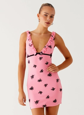 Smart Design Wave Soft Milena Cami Mini Dress - Pink