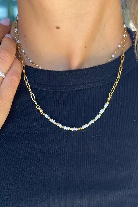 Glow In The Dark Accent Trim Millie Pearl Necklace