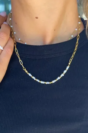 Glow In The Dark Accent Trim Millie Pearl Necklace