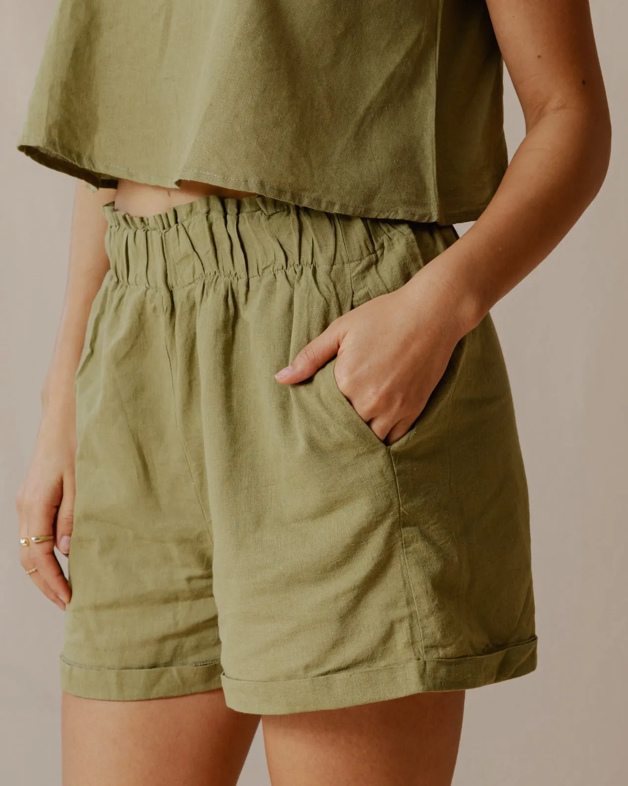 Minimal Linen Set Olive