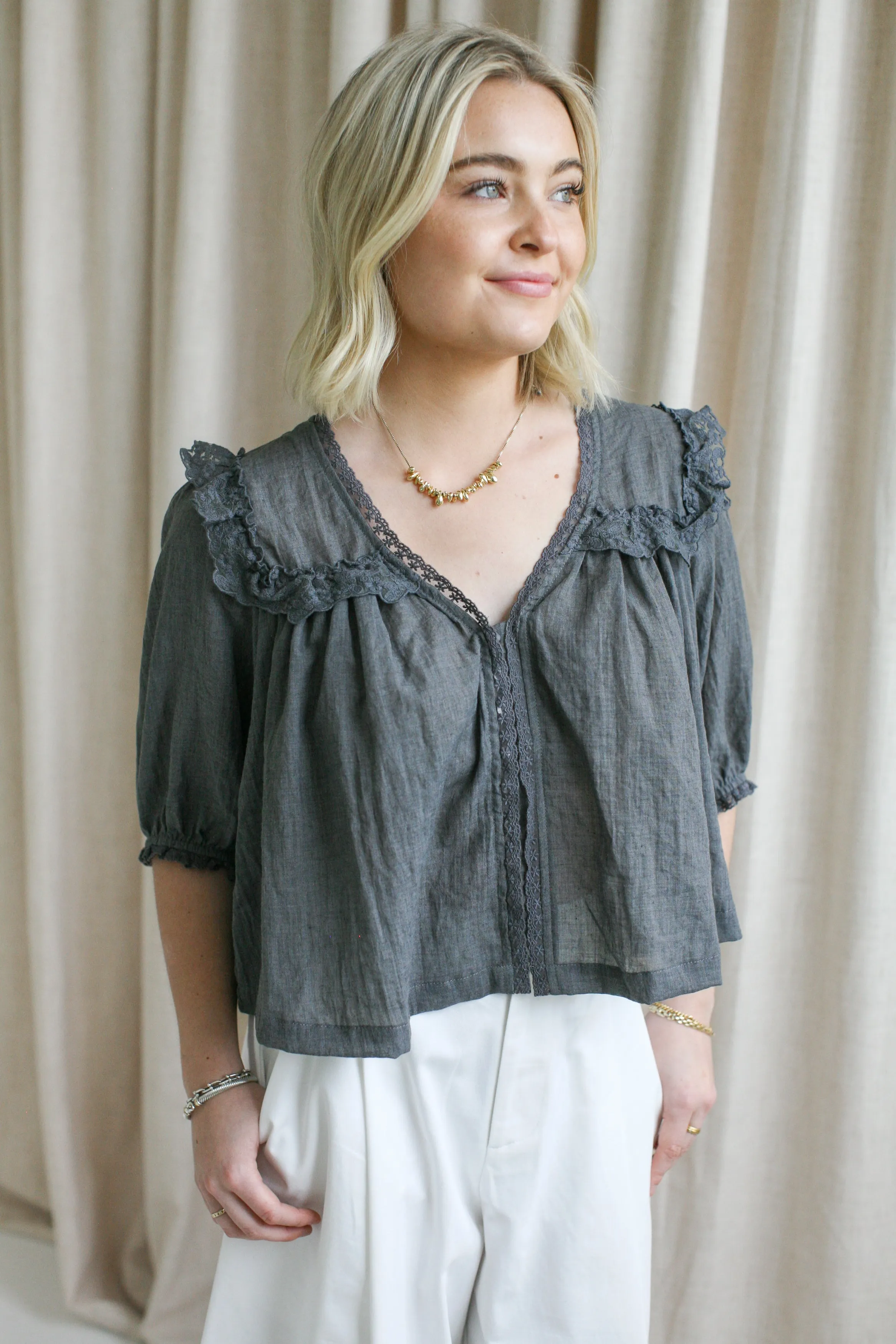 Sporty Tee Demi Ruffle Blouse