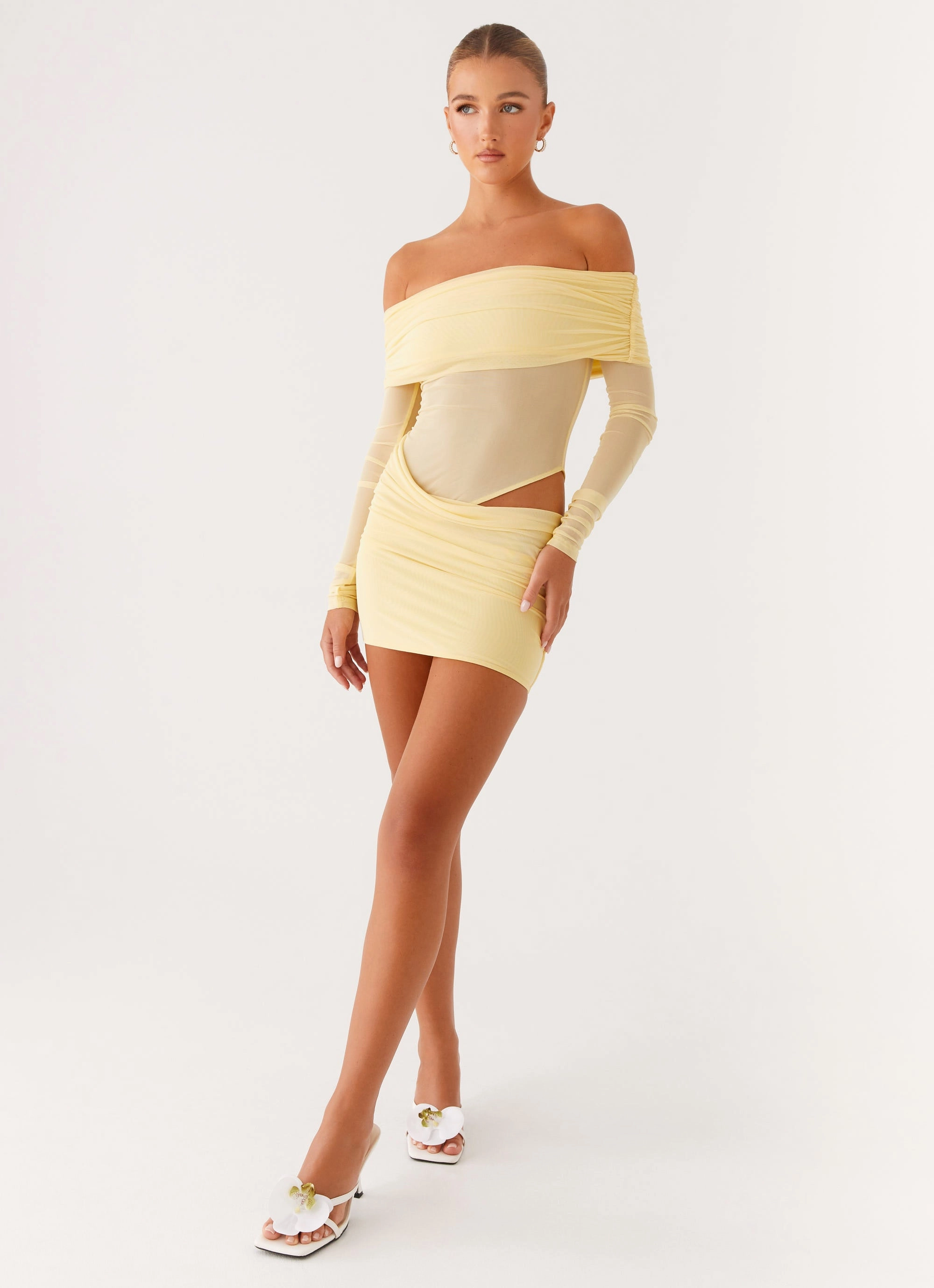 No Doubt Mini Dress - Yellow Adjustable Closure