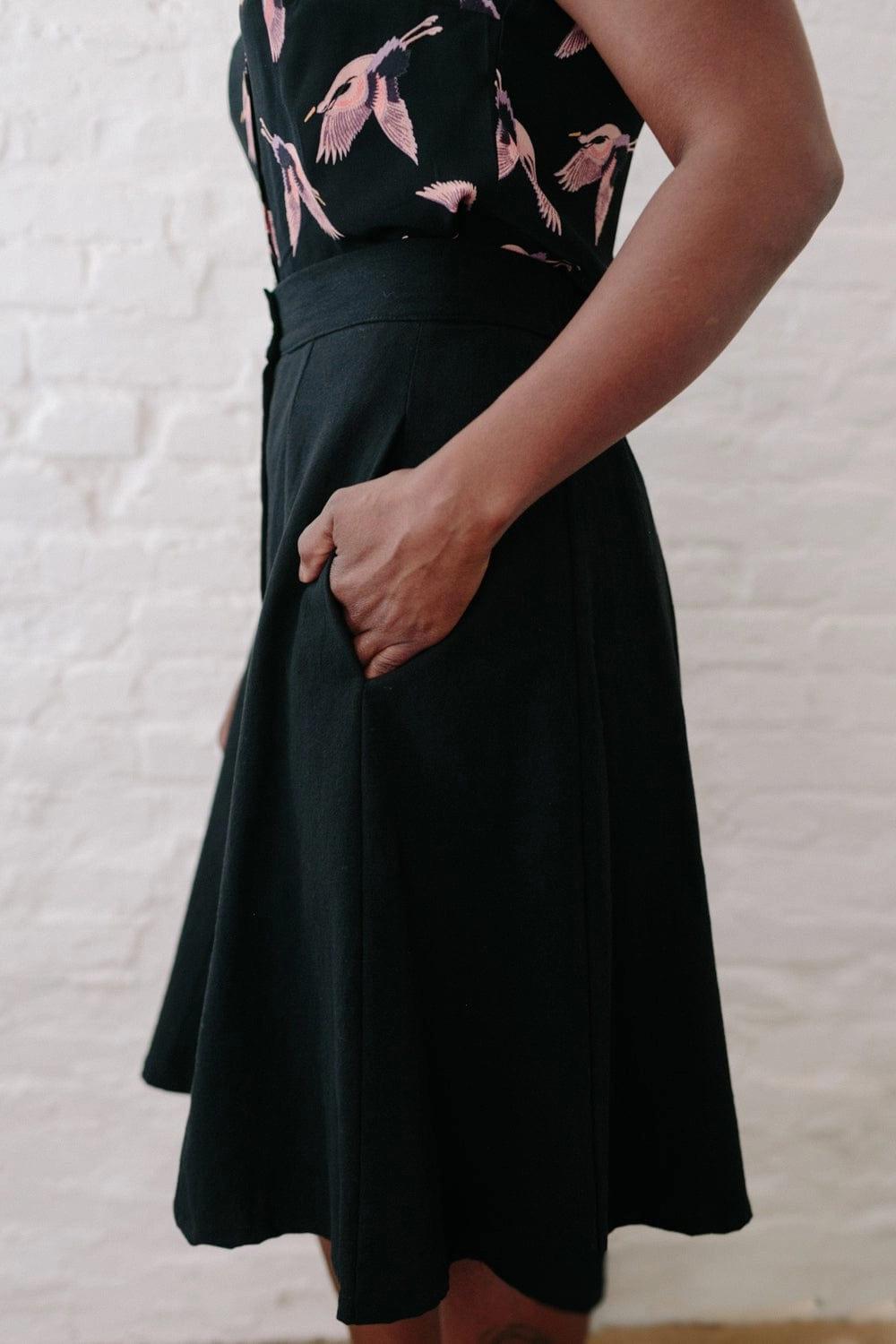 Bae Skirt in Black Linen Day Ready Sporty Appeal