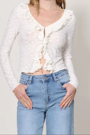 Eco Friendly Blend Ruffling Feathers Top