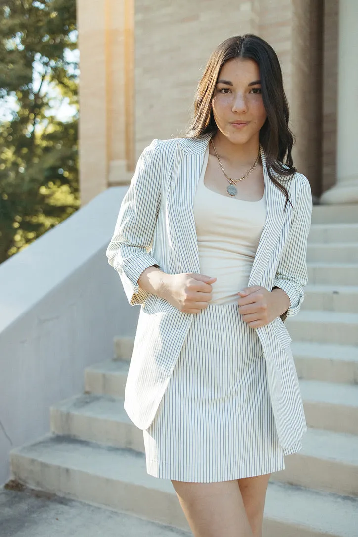 Sailor's Knot Pinstriped Blazer Sporty Hoodie