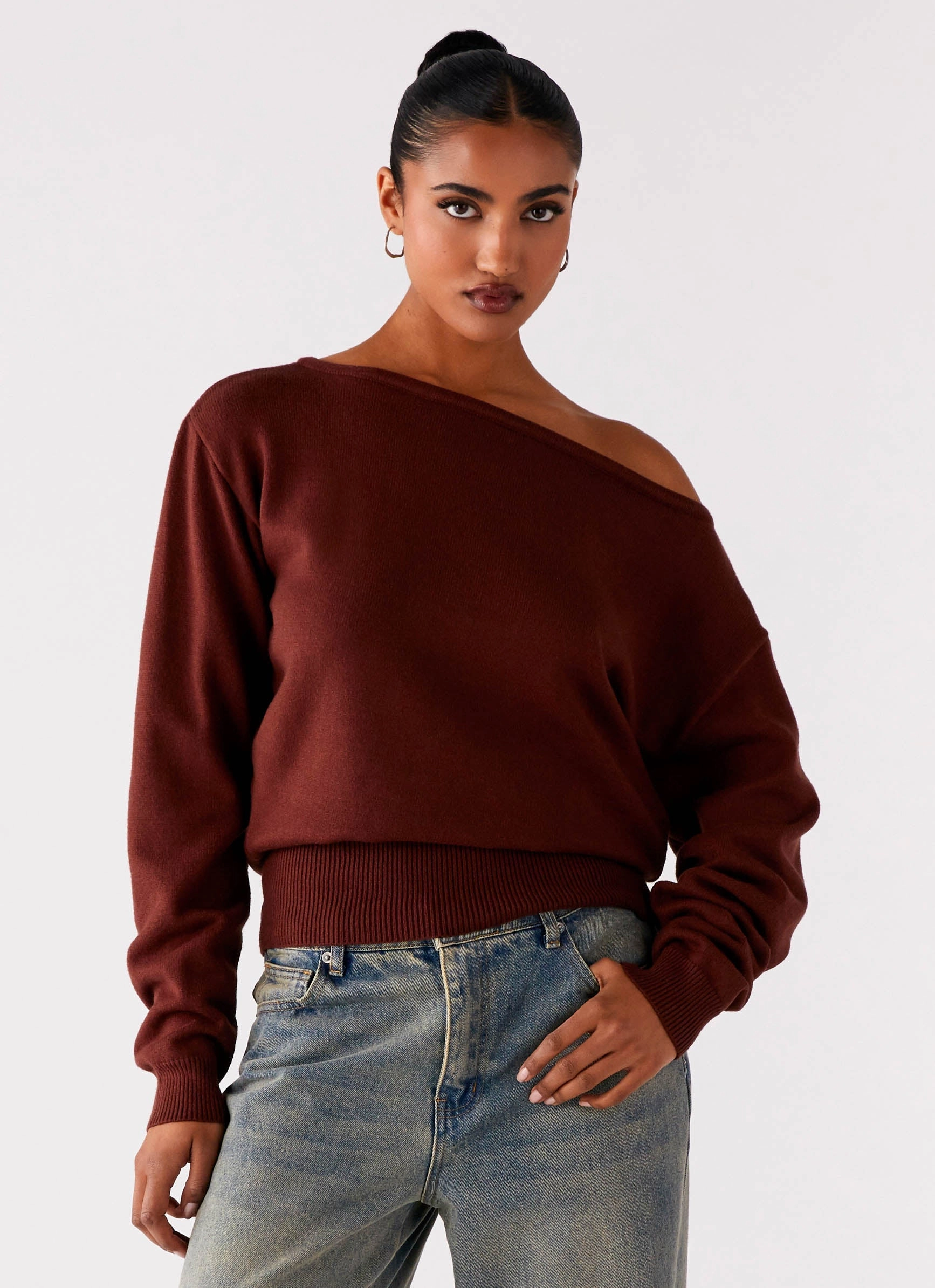 Jaelin Asymmetric Top - Chocolate Ripstop Fabric Technology Storm Ready Gear