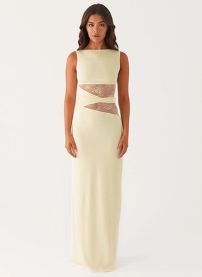 Karma Maxi Dress - Yellow Chic Waist Family Warm