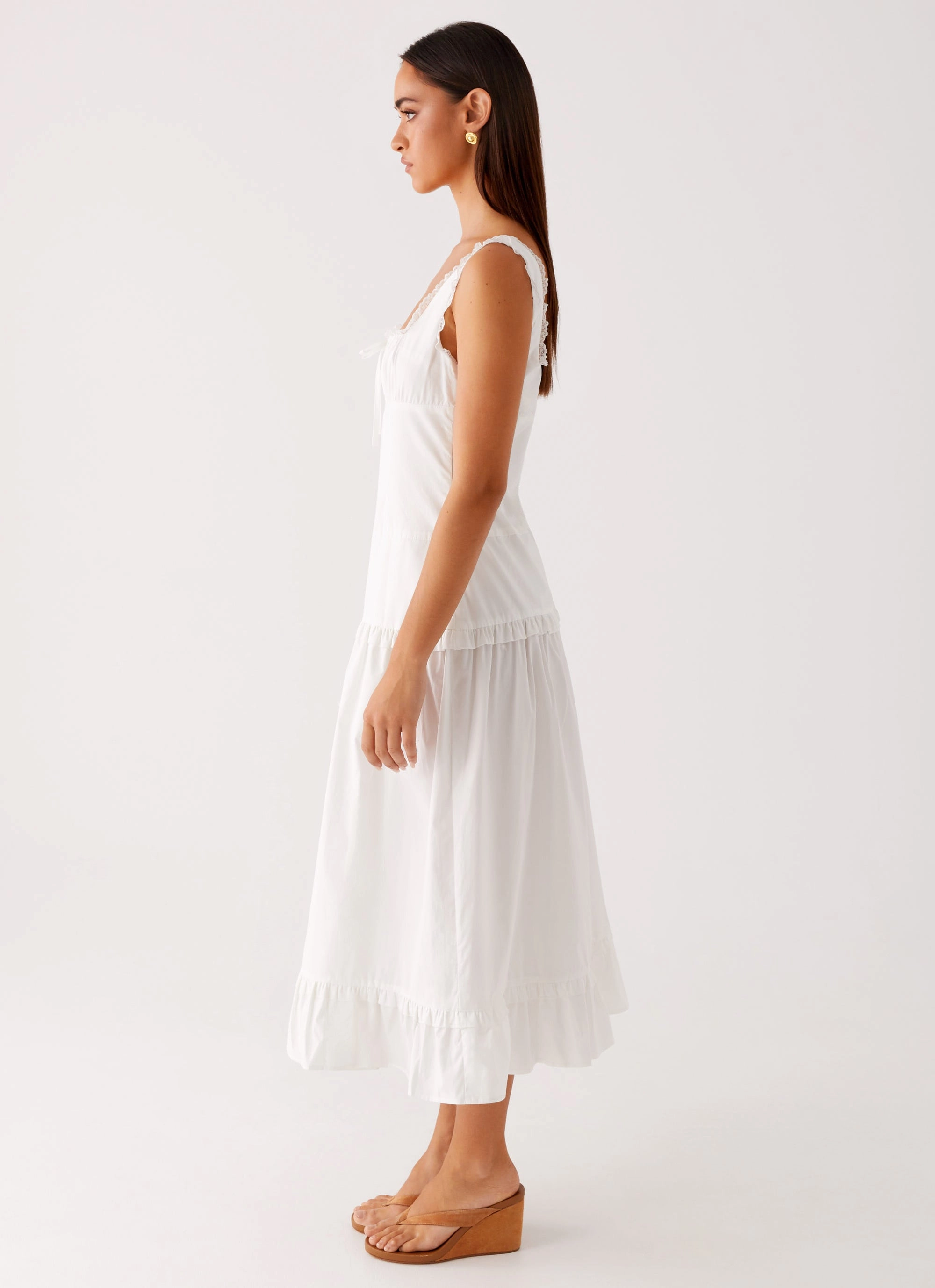 Quinn Midi Dress - White Chill Style Formal Setting