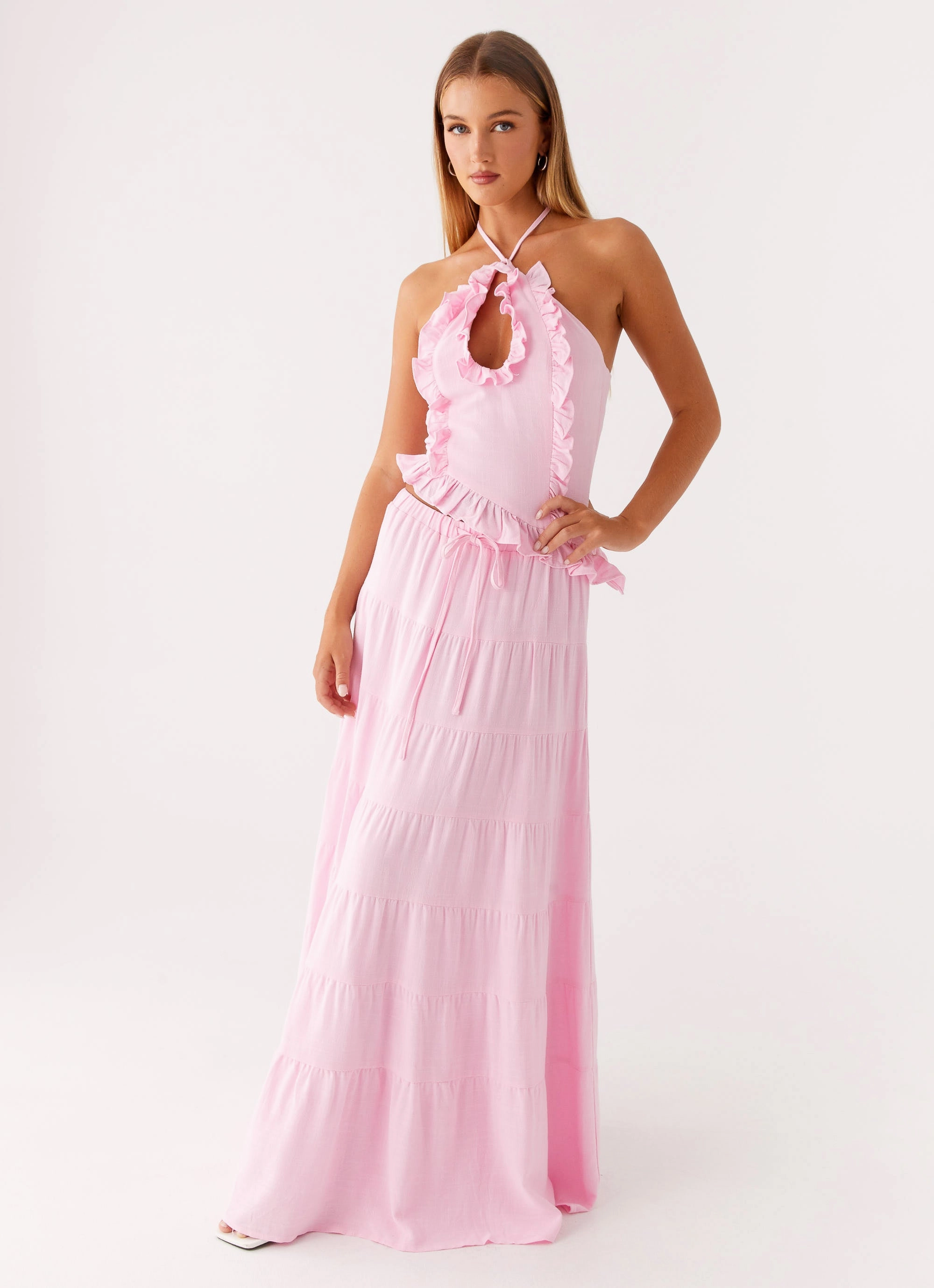 Mariella Linen Top - Pink Casual Style