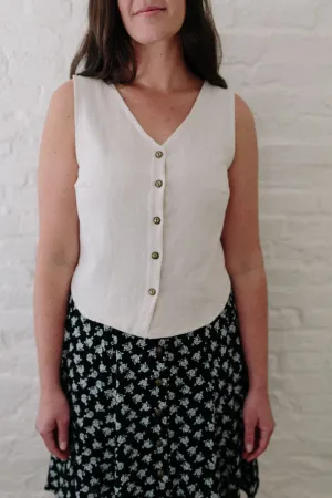 SlimFit EasyCareFabric Aviva Top in Oat Linen