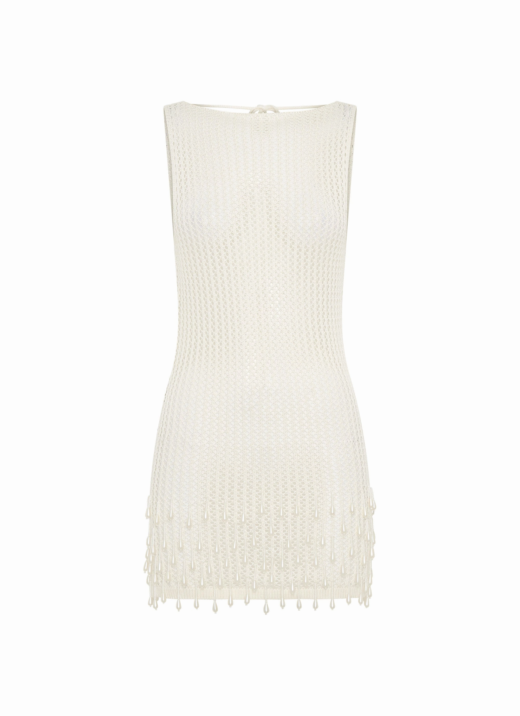 Outfit Focus Modest Wear Miracle Beaded Crochet Mini Dress - Ivory