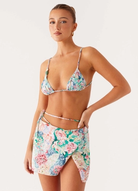 Global Inspiration Miradelle Wrap Mini Skirt - Santorini Floral